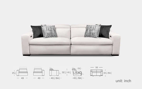 Alpine Pasque Modern Reclining Loveseat - Image 6