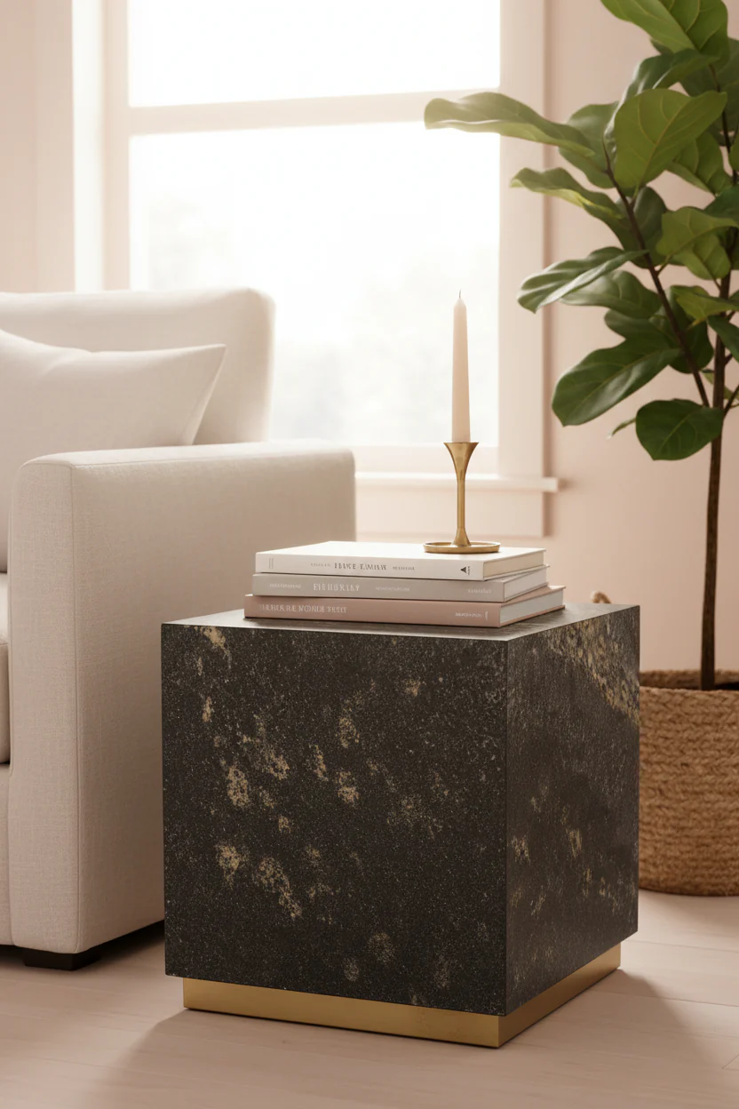 Aphrodite Sintered Stone Square Side Table - Image 3