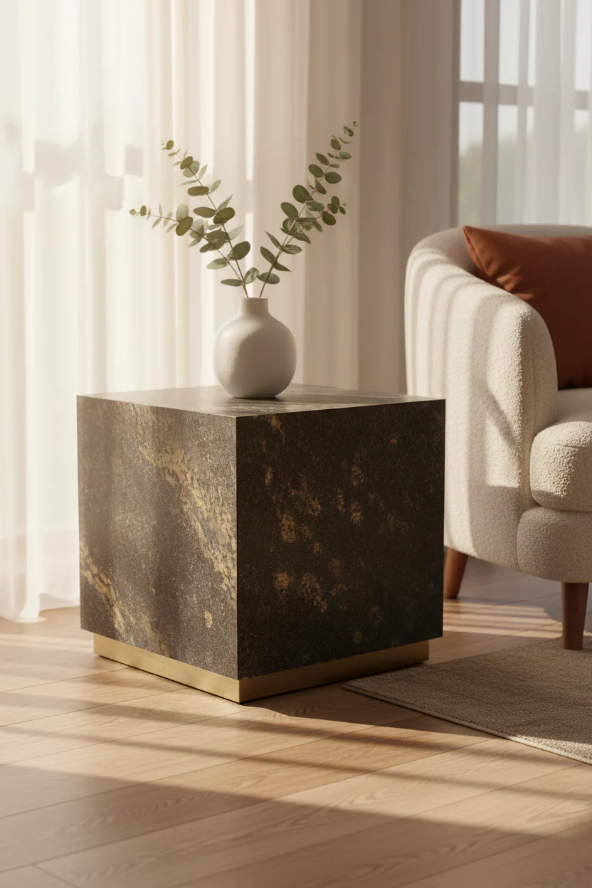 Aphrodite Sintered Stone Square Side Table - Image 4