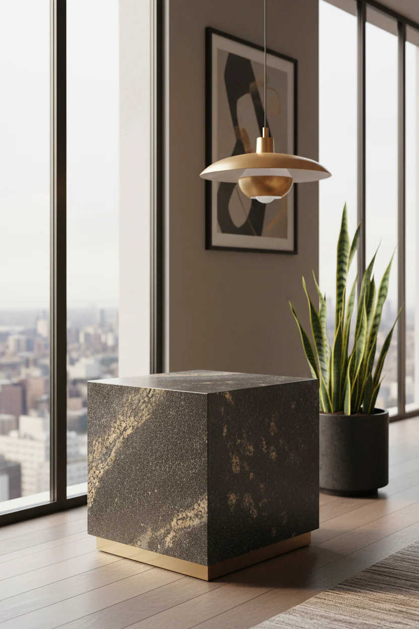 Aphrodite Sintered Stone Square Side Table - Image 5
