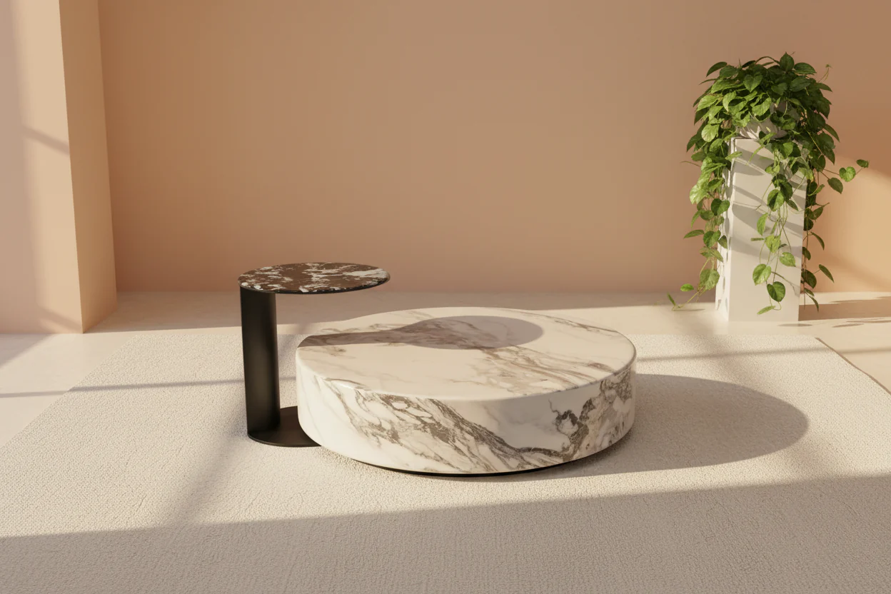 Aurora Marble Coffee Table Set - Image 2