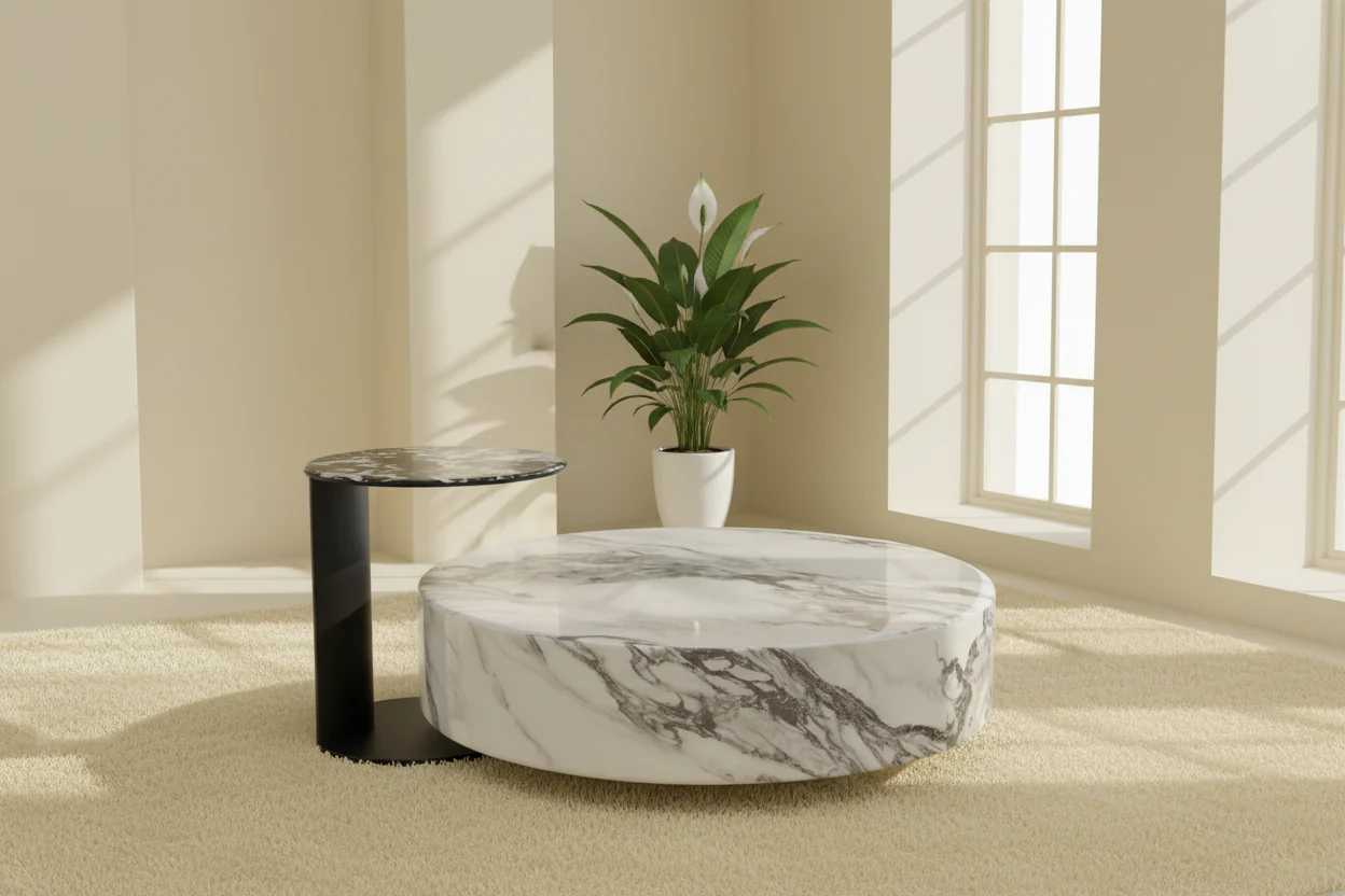 Aurora Marble Coffee Table Set - Image 3