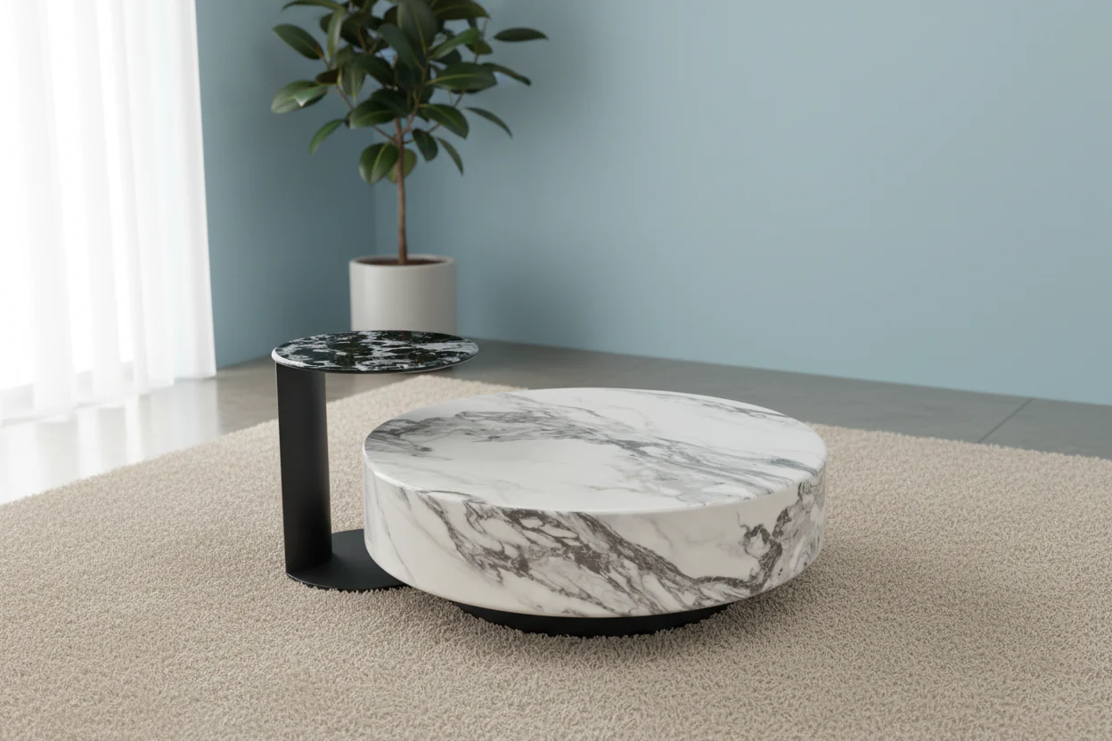 Aurora Marble Coffee Table Set - Image 6