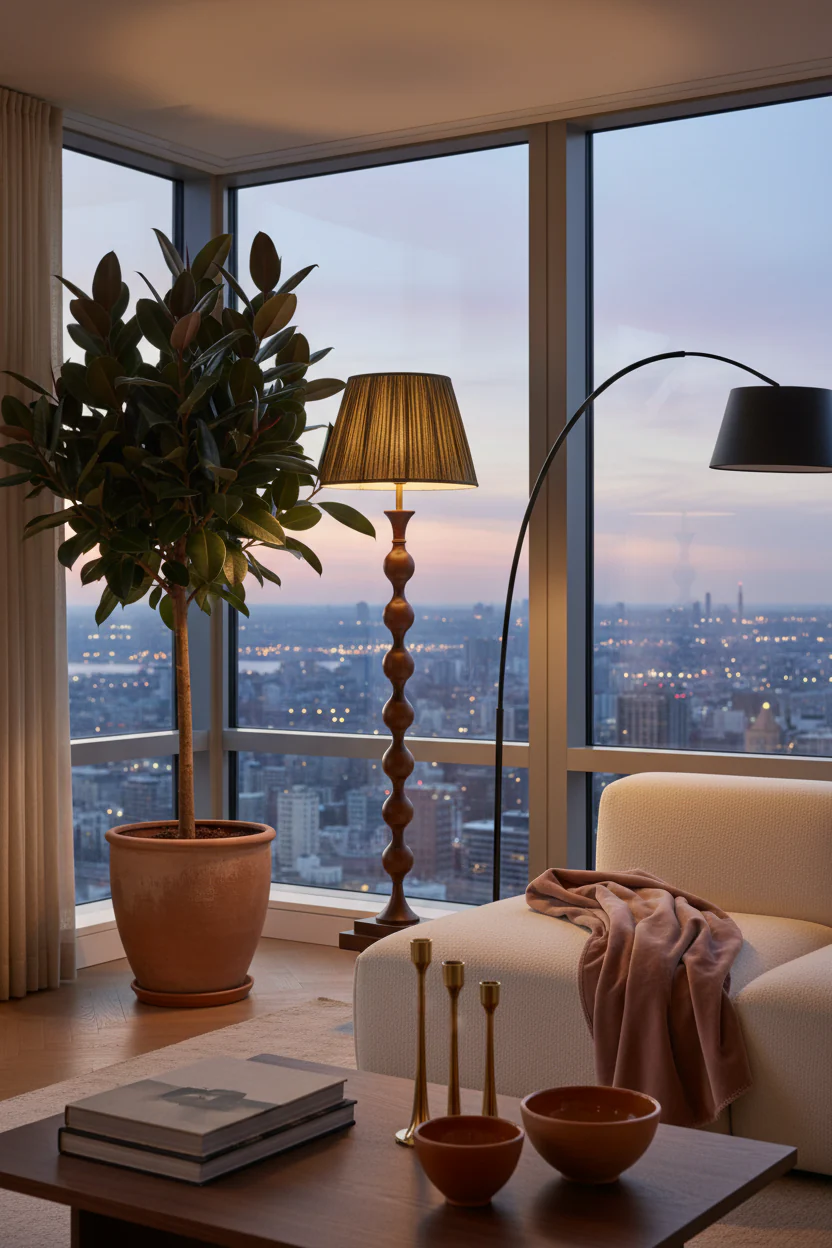 Beaded Wooden Floor Lamp - Image 7
