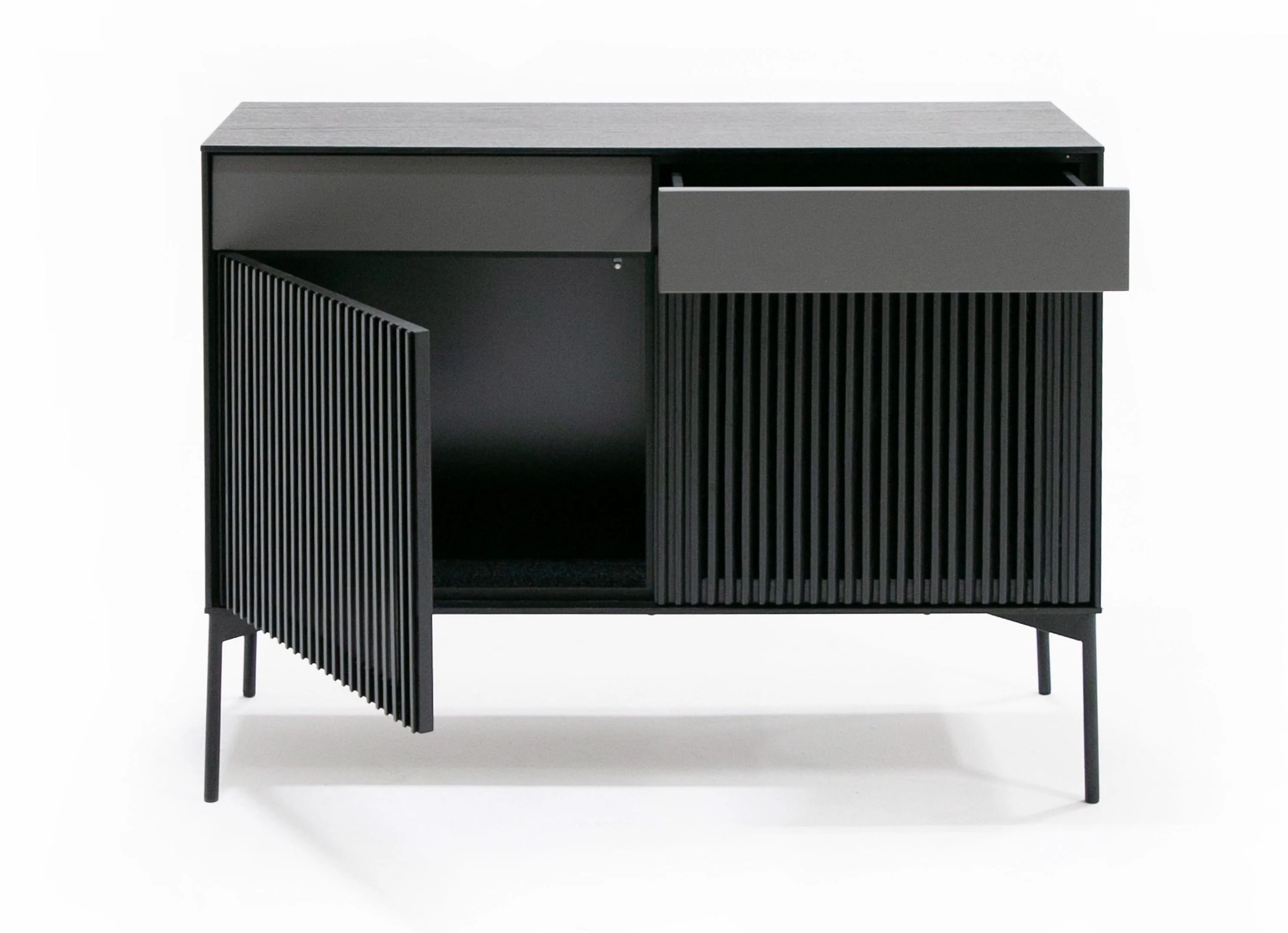 Black Oak Louvered Buffet - Image 3