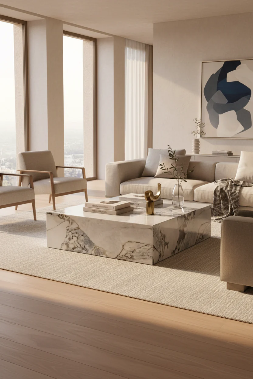 Bulgari Sky Blue Marble Coffee Table - Image 2