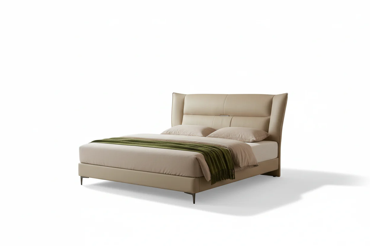 Caitlyn Leather Platform Bed