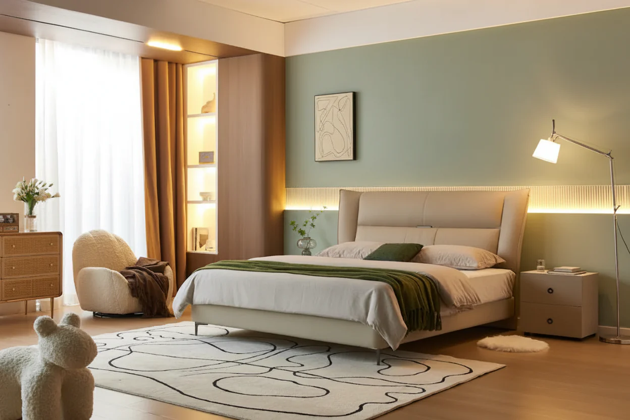 Caitlyn Leather Platform Bed - Image 6