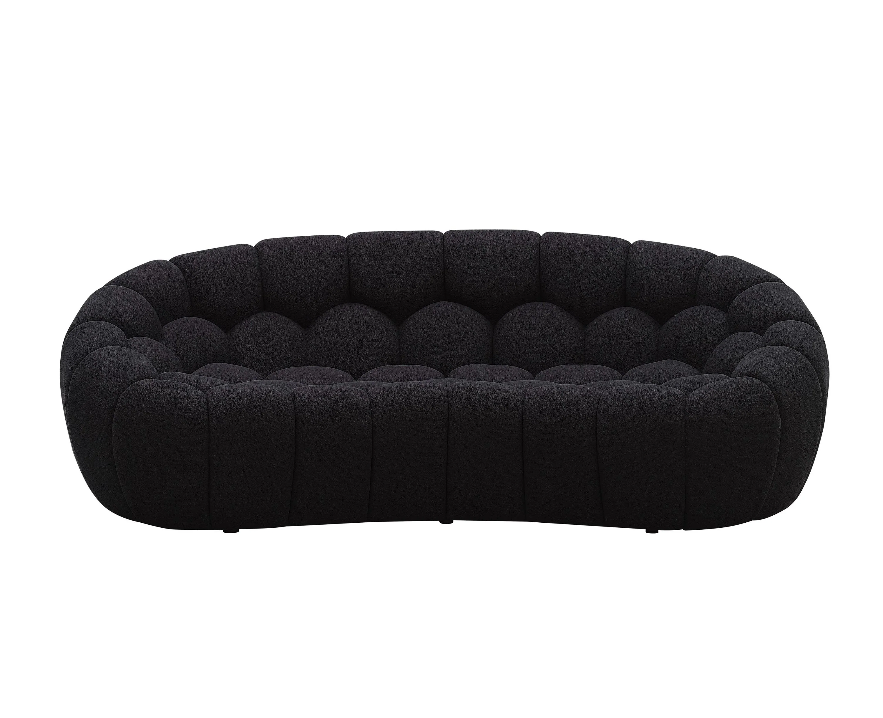 Cozy Cloud Sofa Set - Modern Curved Fabric Loveseat - Image 7