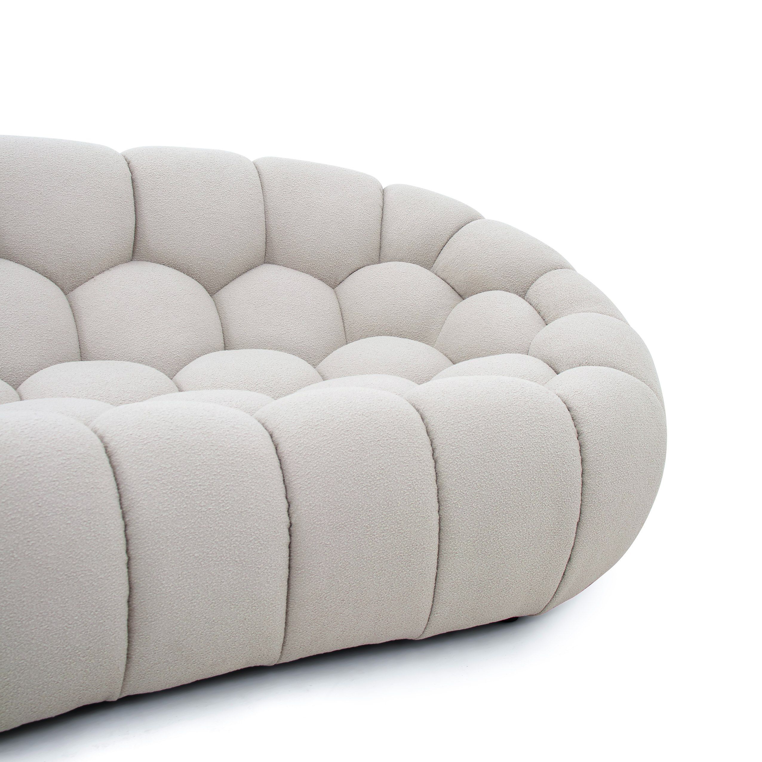 Cozy Cloud Sofa Set - Modern Curved Fabric Sofa - Image 5