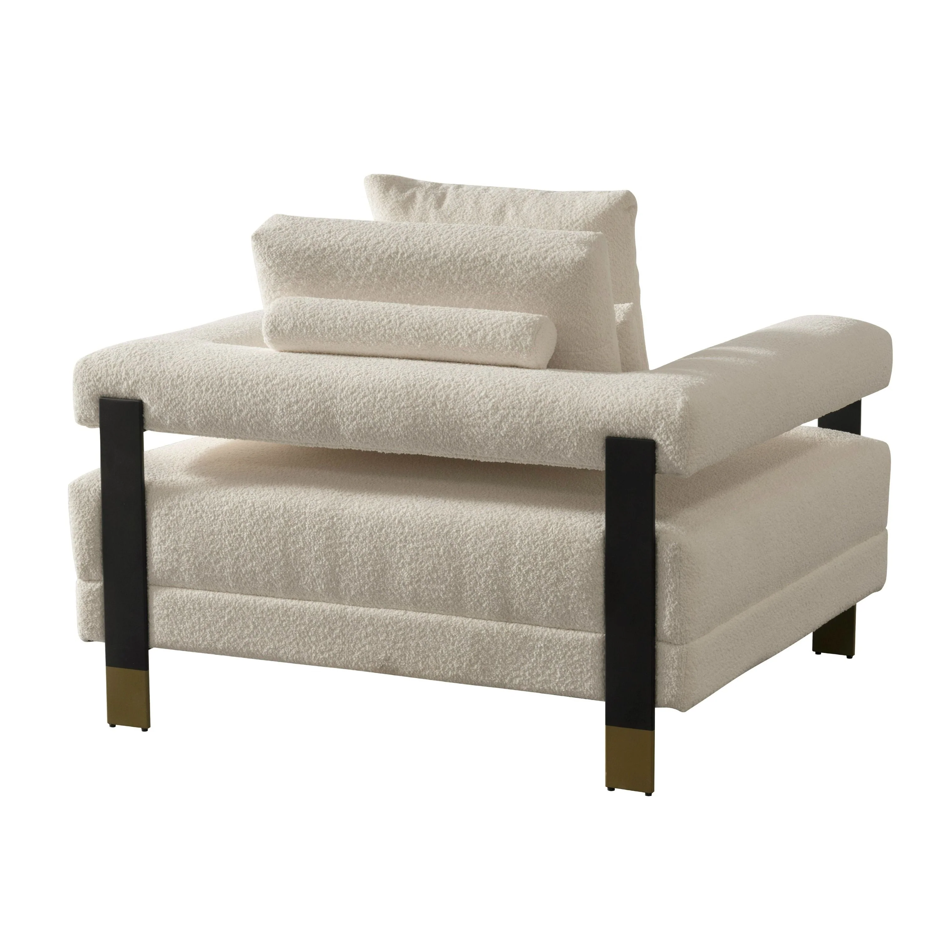 Cozy Horizon Sofa Set - Modern Off-White Fabric Accent Chair - Image 3