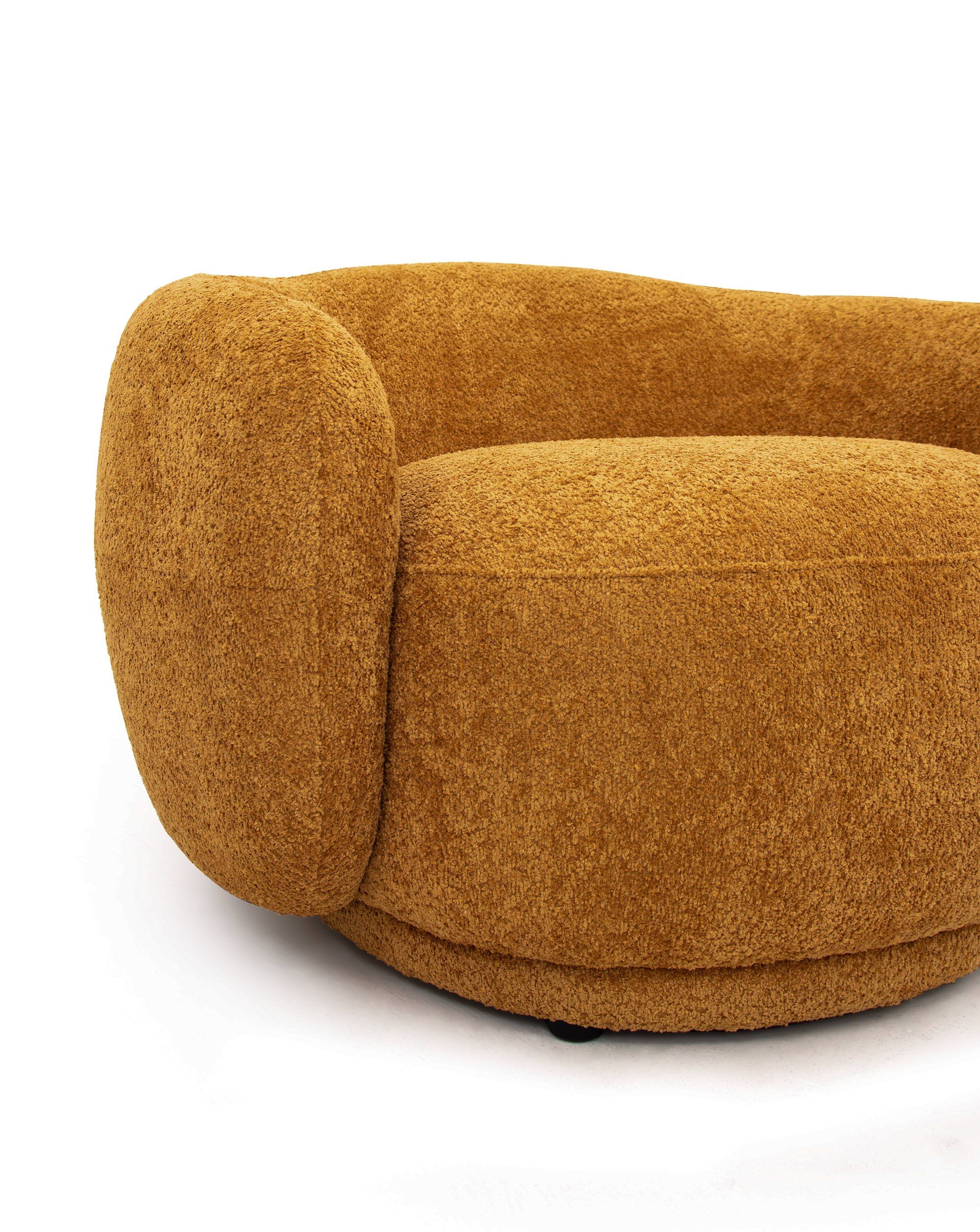 Cozy Pinnacle Sofa Set - Modern Orange Fabric Accent Chair - Image 3