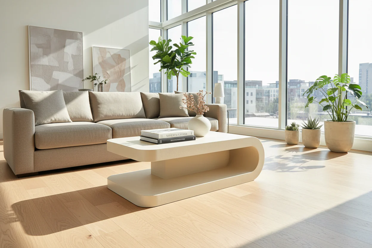 Crescent Concrete Coffee Table - Image 2