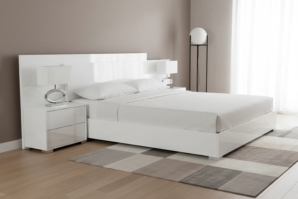 Crystal Luxe High Gloss Platform Bed - Image 13
