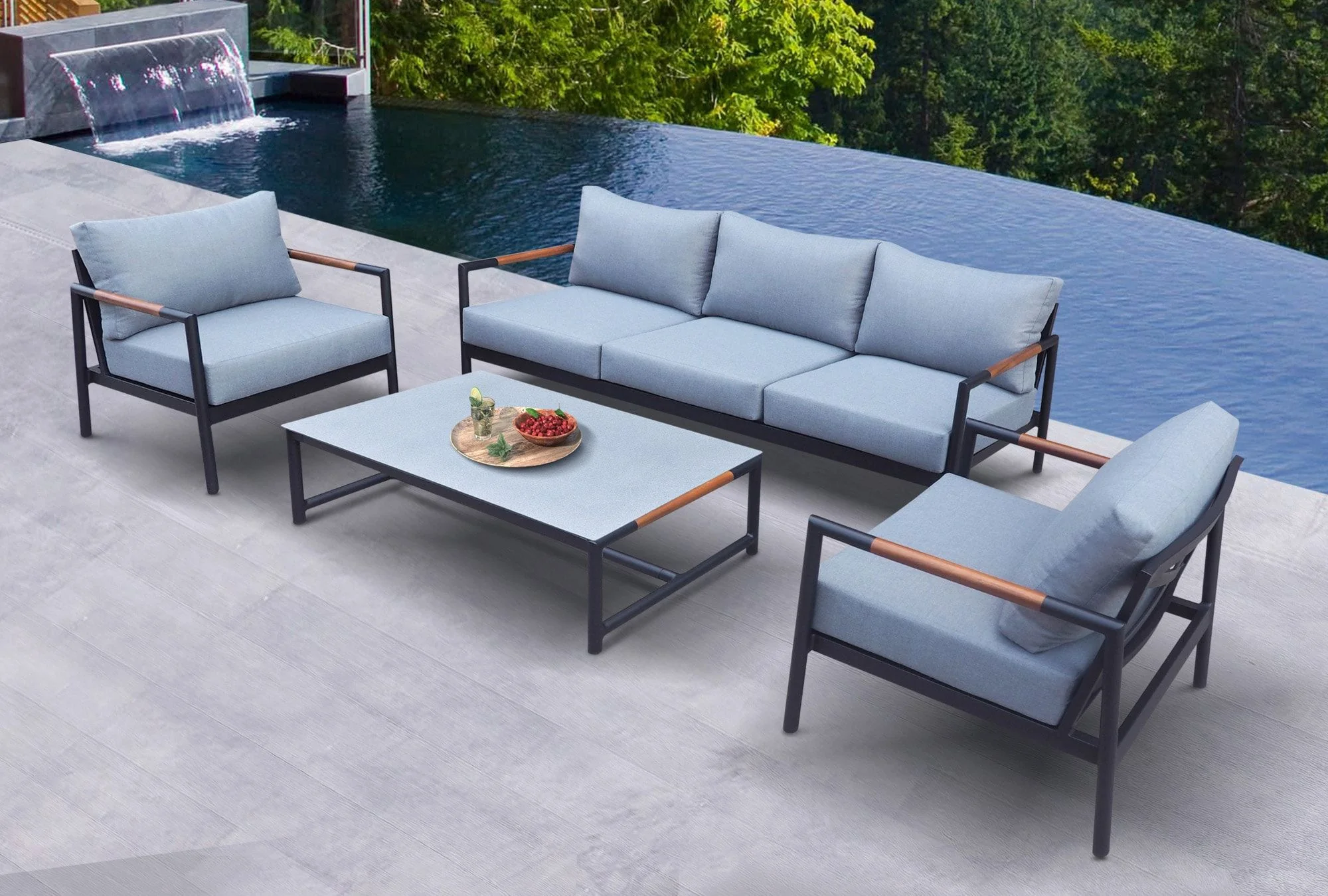 Elegant Haven Modern Outdoor Sofa Set