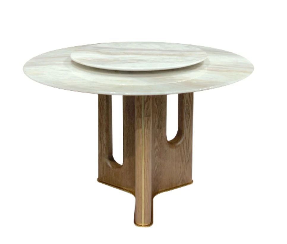 Chestnut Marble Round Dining Table - Image 11