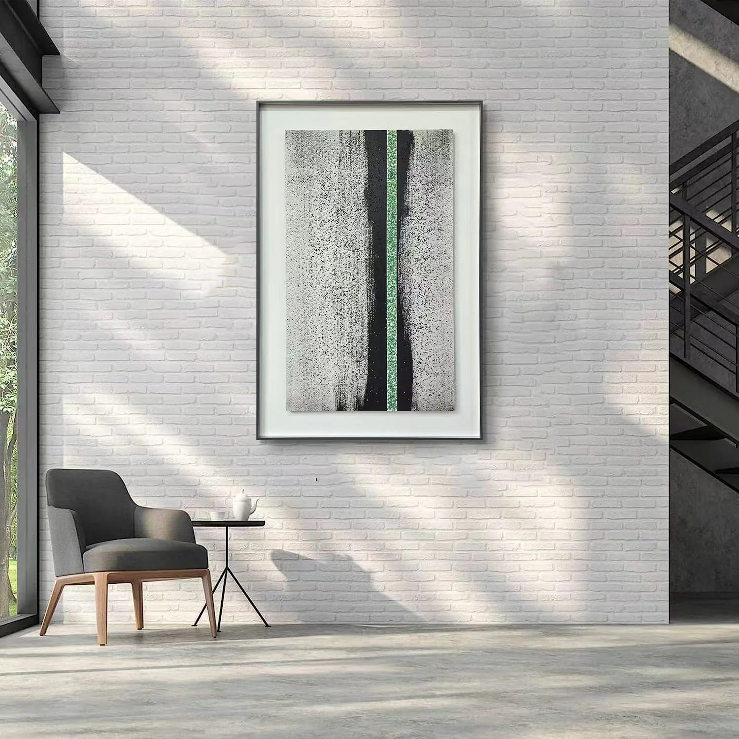 Emerald Horizon: Abstract Vertical Harmony