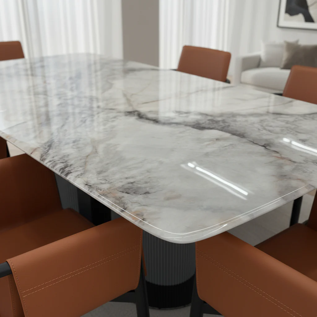 Emperador Grey Rectangular Dining Table - Image 13