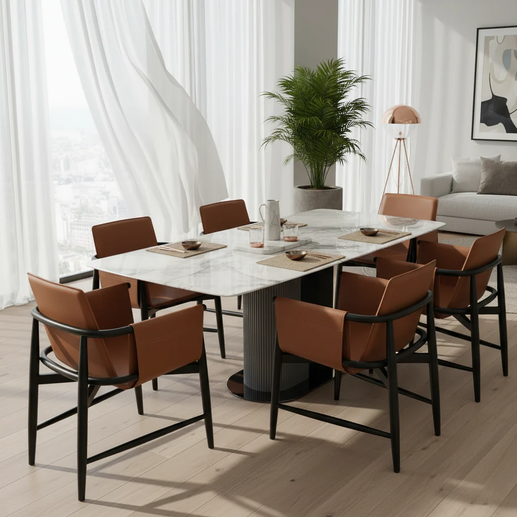 Emperador Grey Rectangular Dining Table - Image 2