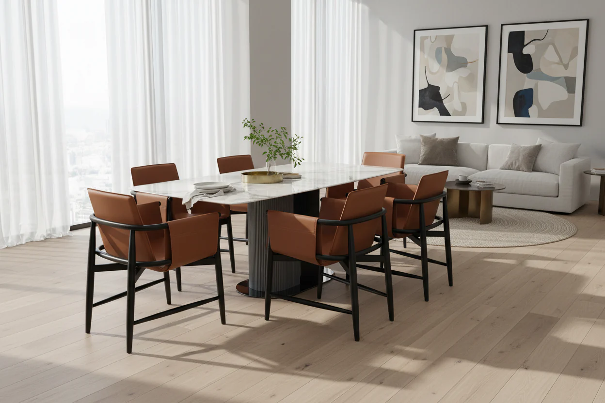 Emperador Grey Rectangular Dining Table - Image 3