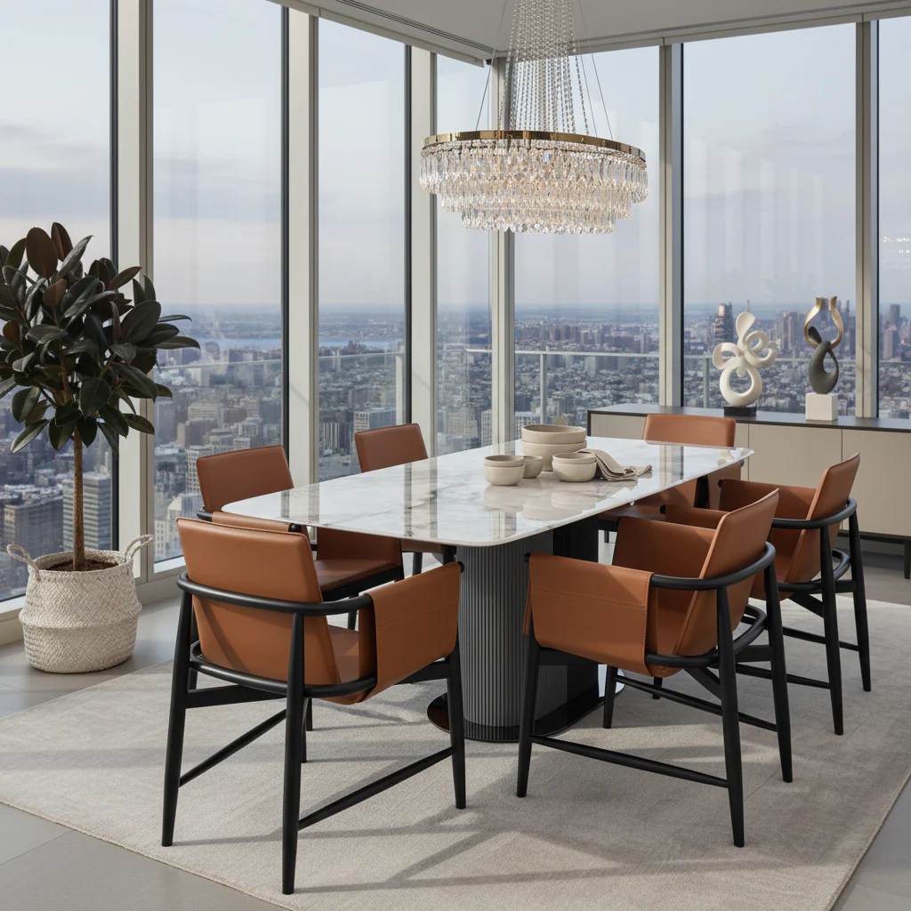 Emperador Grey Rectangular Dining Table - Image 5