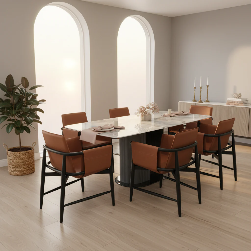 Emperador Grey Rectangular Dining Table - Image 9