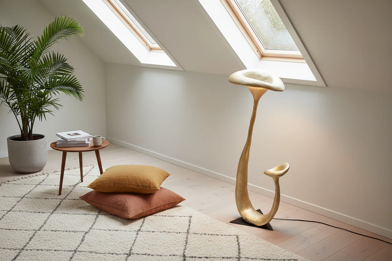 Golden Mushroom Floor Lamp - Image 4