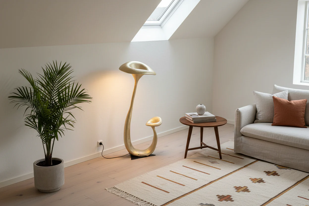 Golden Mushroom Floor Lamp - Image 5