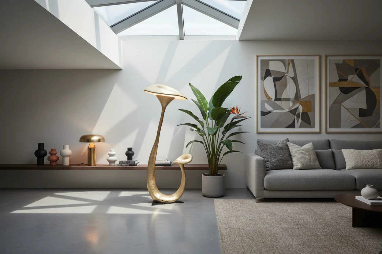 Golden Mushroom Floor Lamp - Image 8