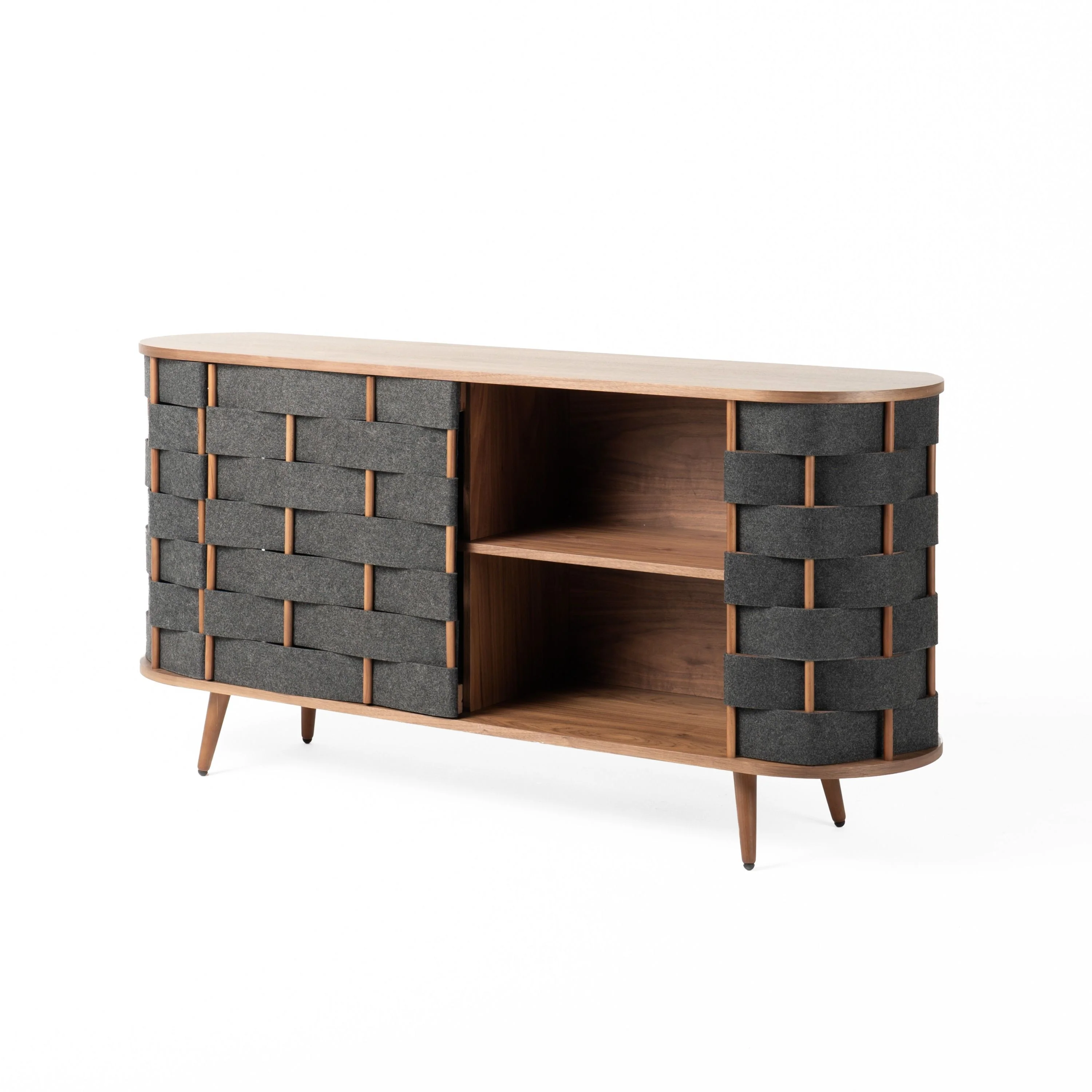 Grey Woven Sideboard Buffet - Image 2