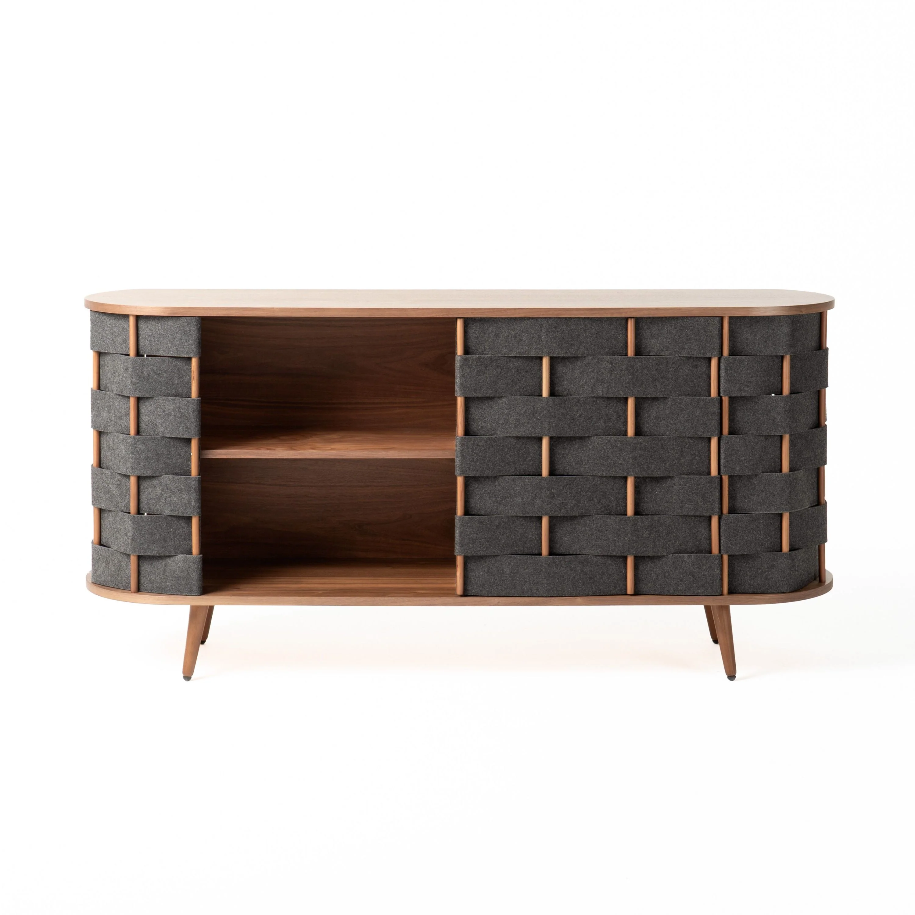 Grey Woven Sideboard Buffet - Image 4