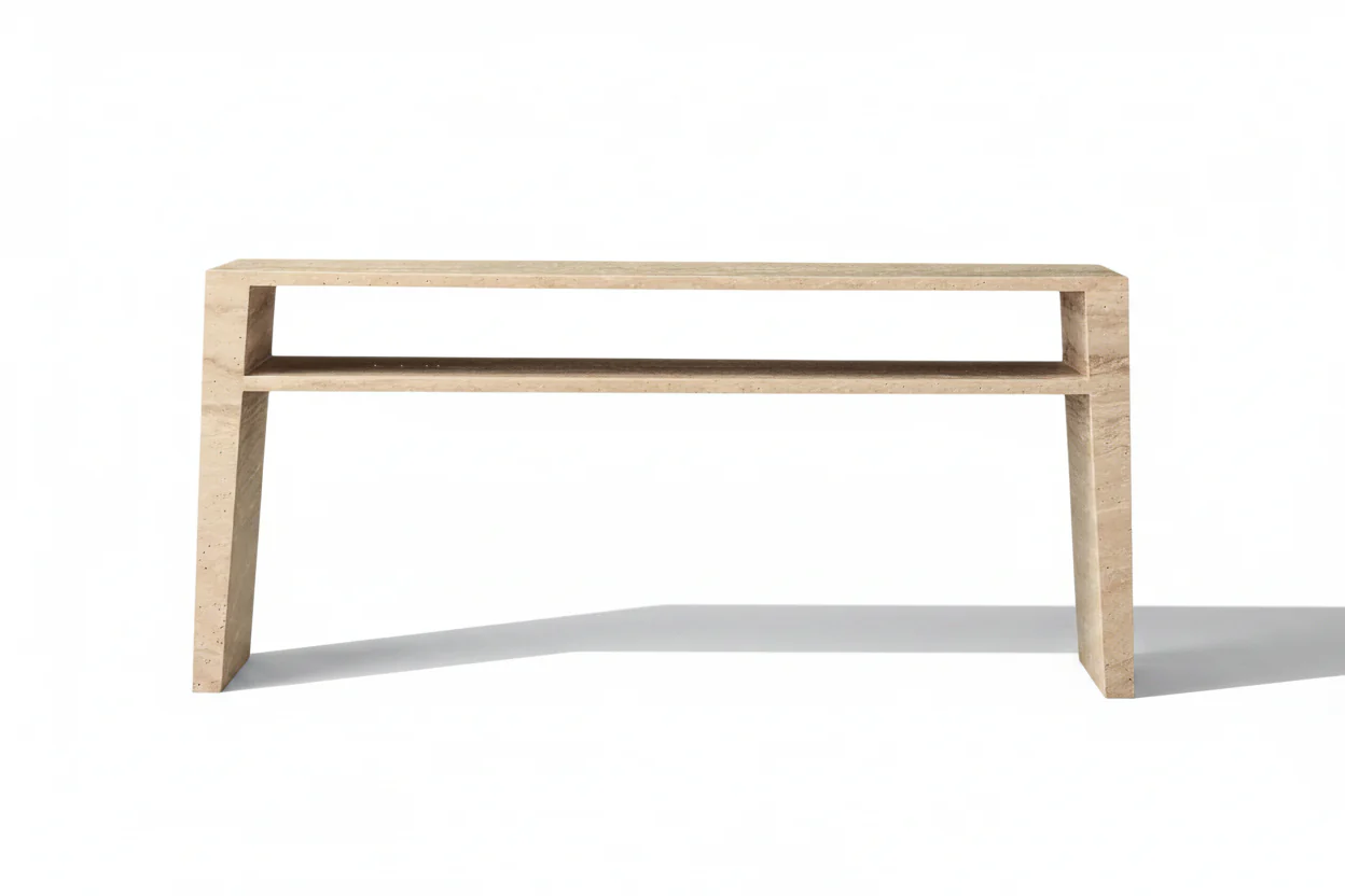 Gypsophila Travertine Large Rectangle Side Table