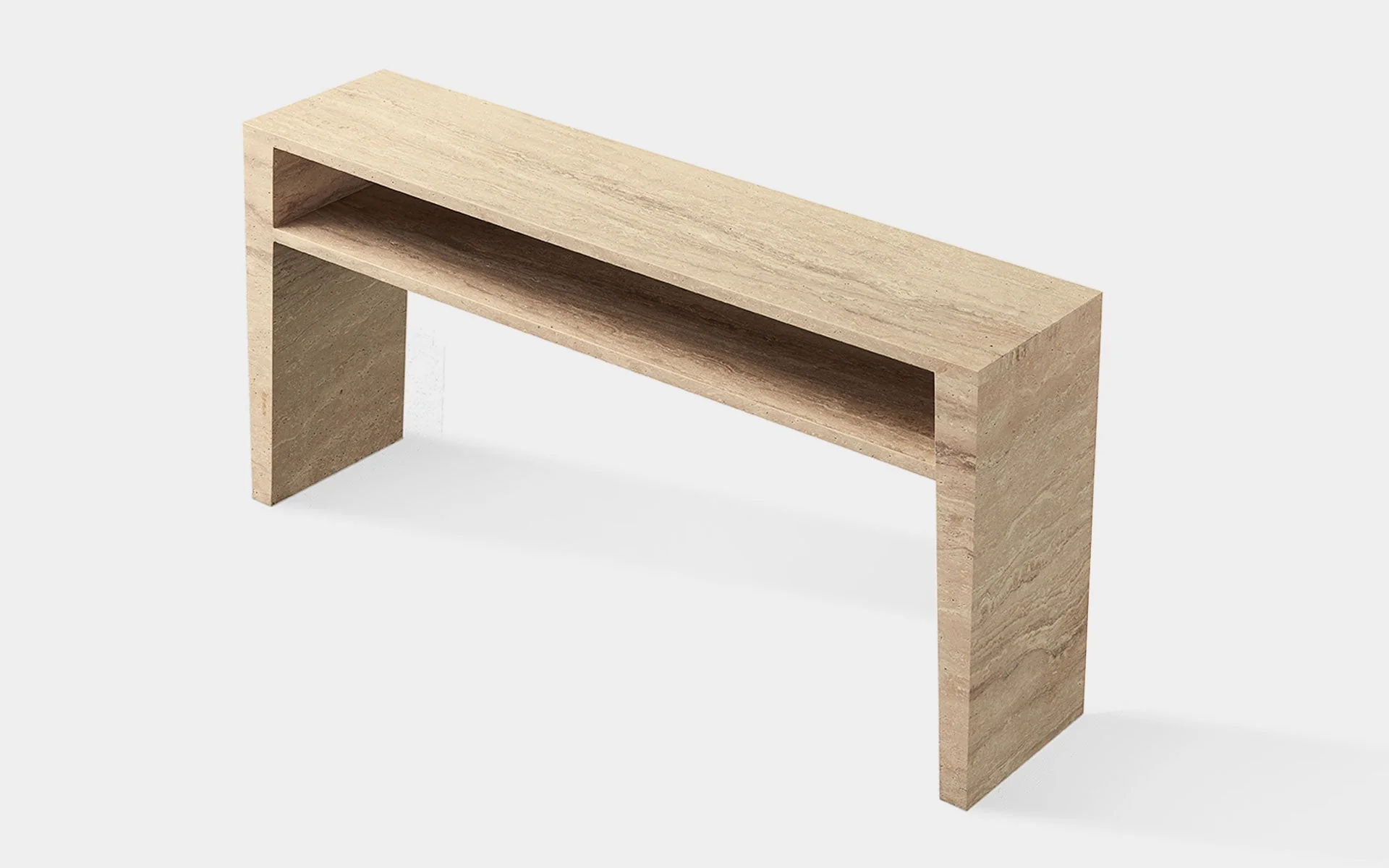 Gypsophila Travertine Large Rectangle Side Table - Image 10