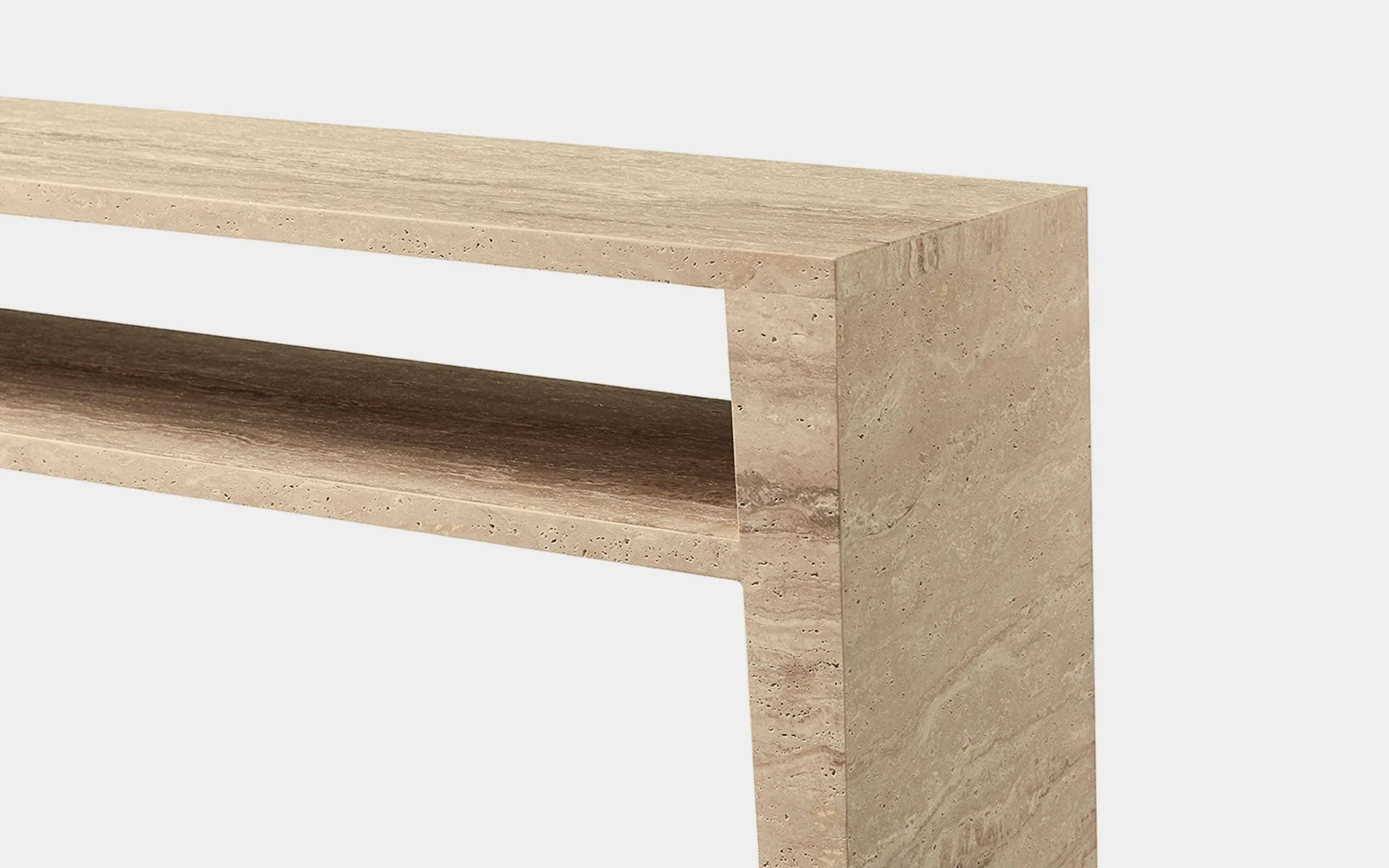 Gypsophila Travertine Large Rectangle Side Table - Image 11