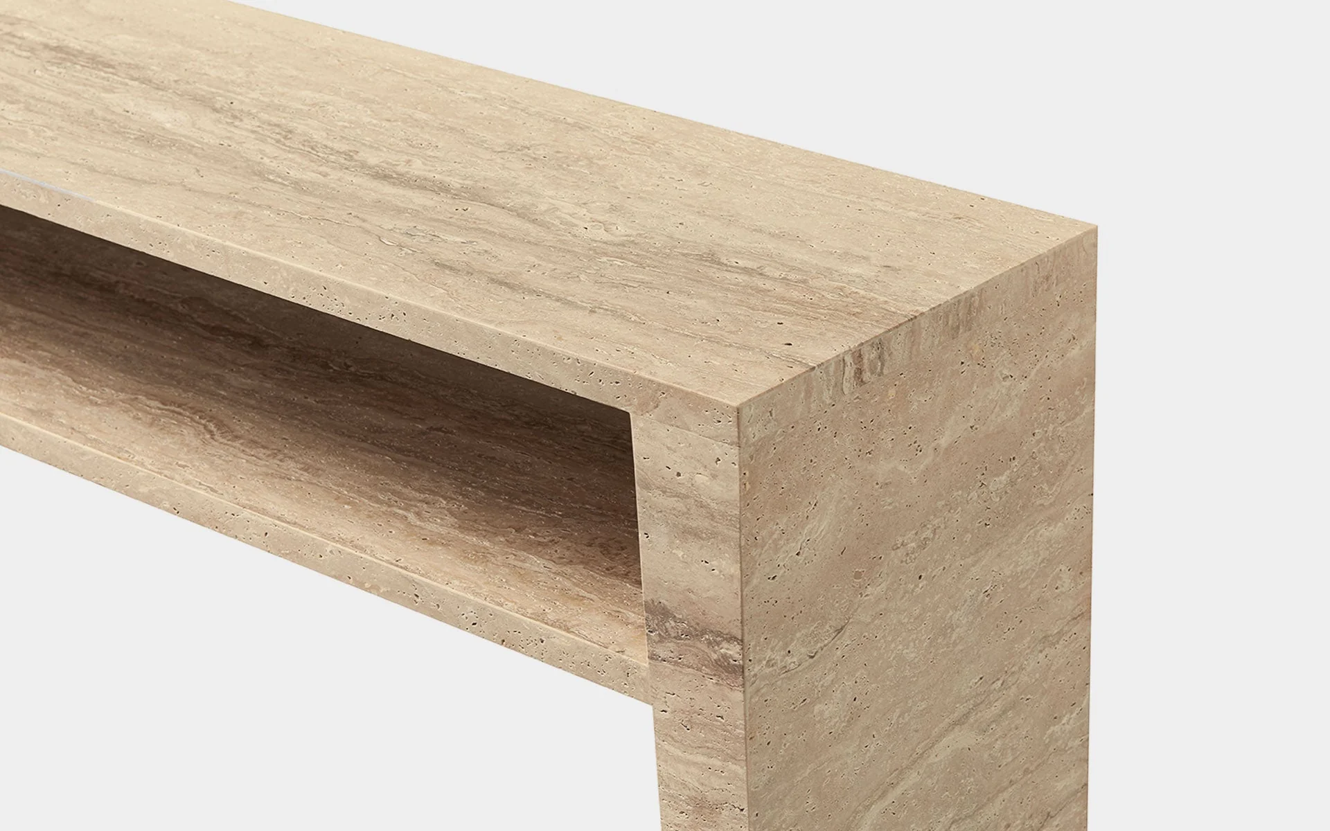Gypsophila Travertine Large Rectangle Side Table - Image 12
