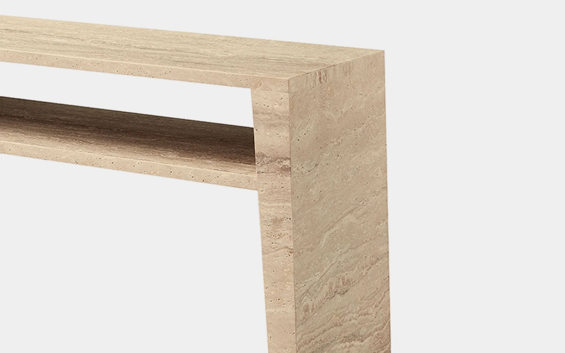 Gypsophila Travertine Large Rectangle Side Table - Image 13