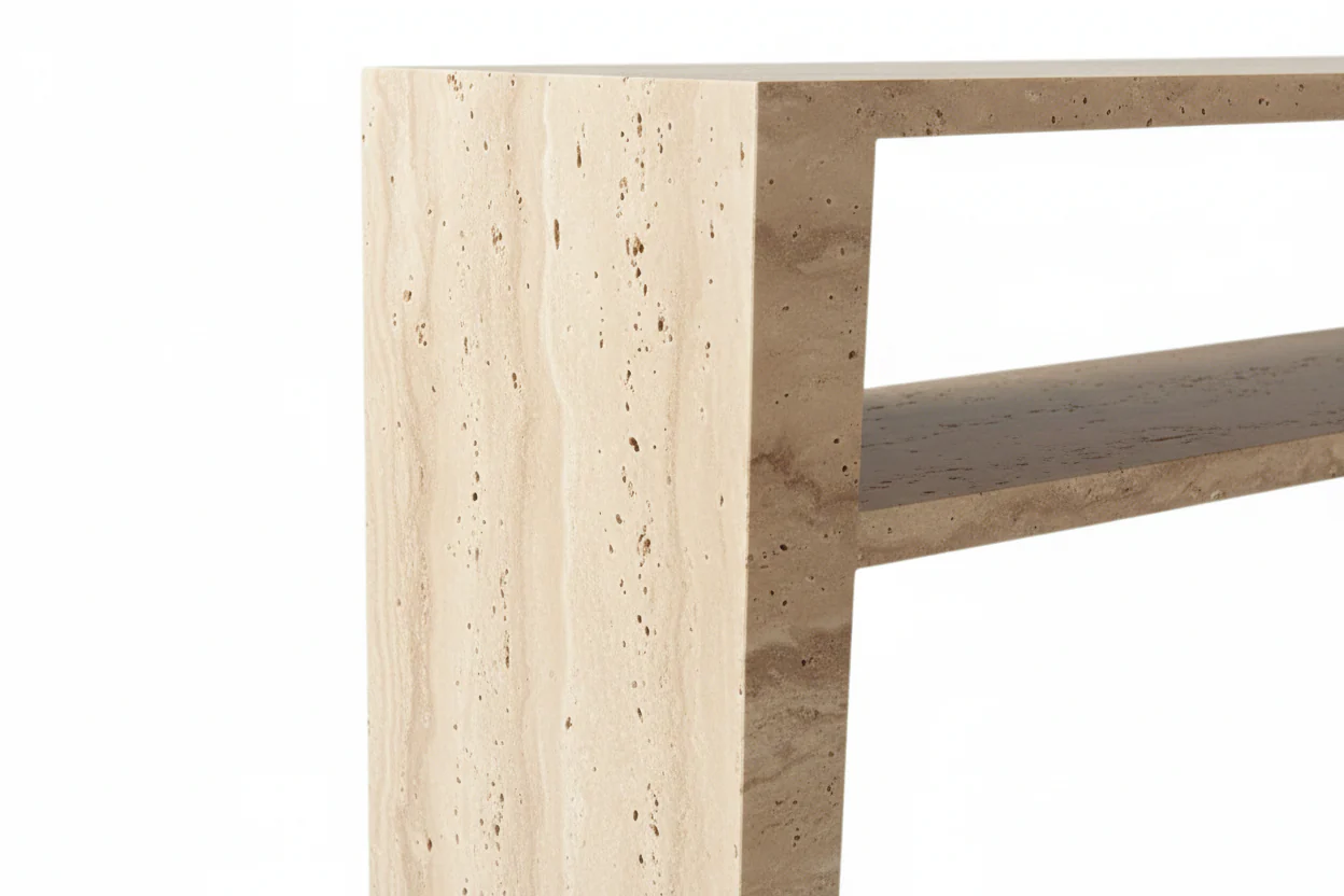 Gypsophila Travertine Large Rectangle Side Table - Image 17