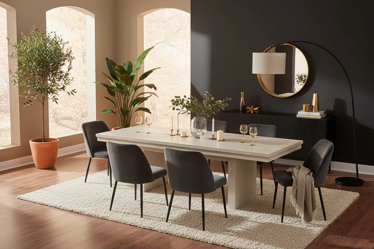 Hagerman Modern Extendable 6PC Dining Table - Image 3