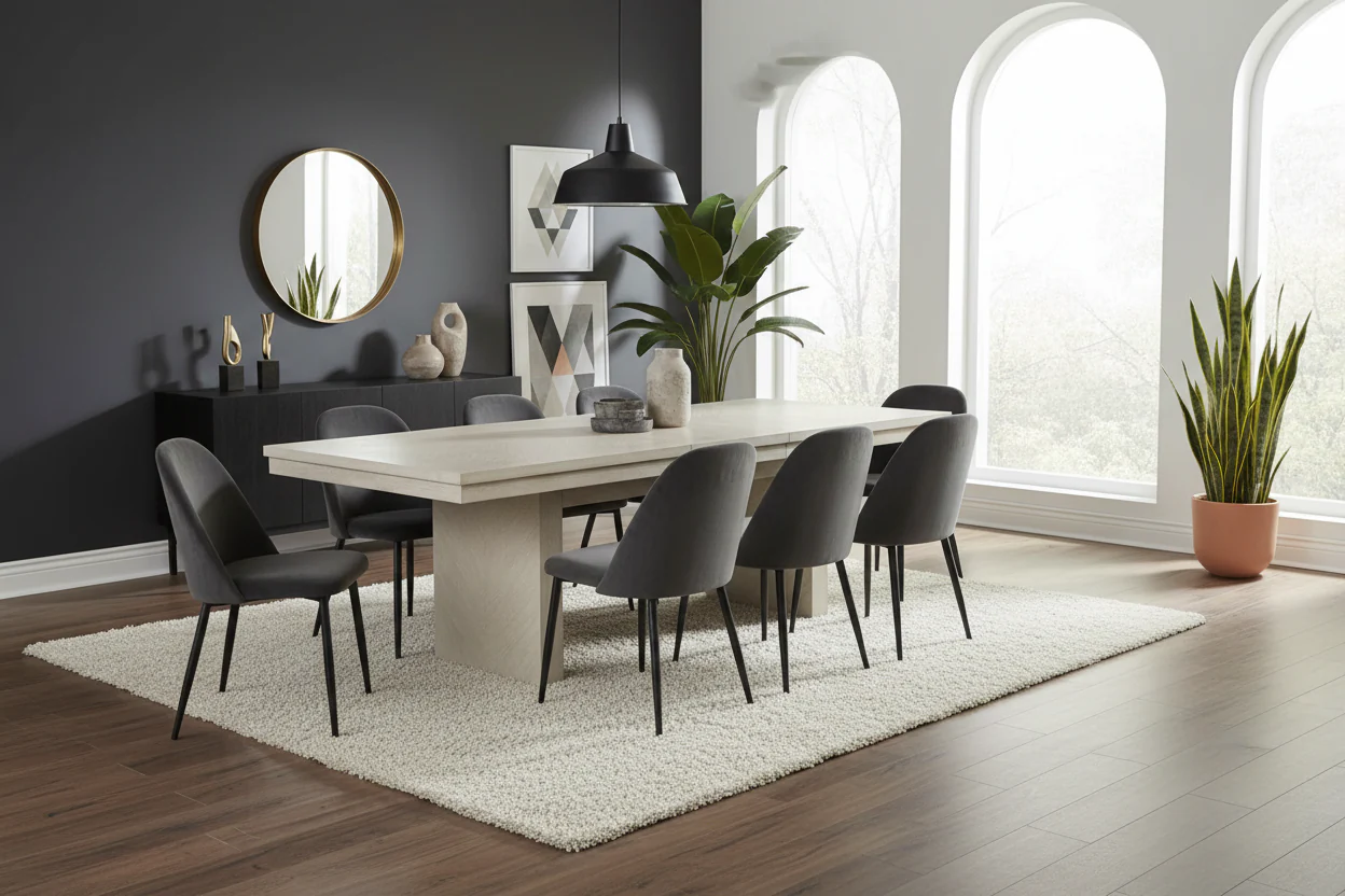 Hagerman Modern Extendable 6PC Dining Table - Image 4