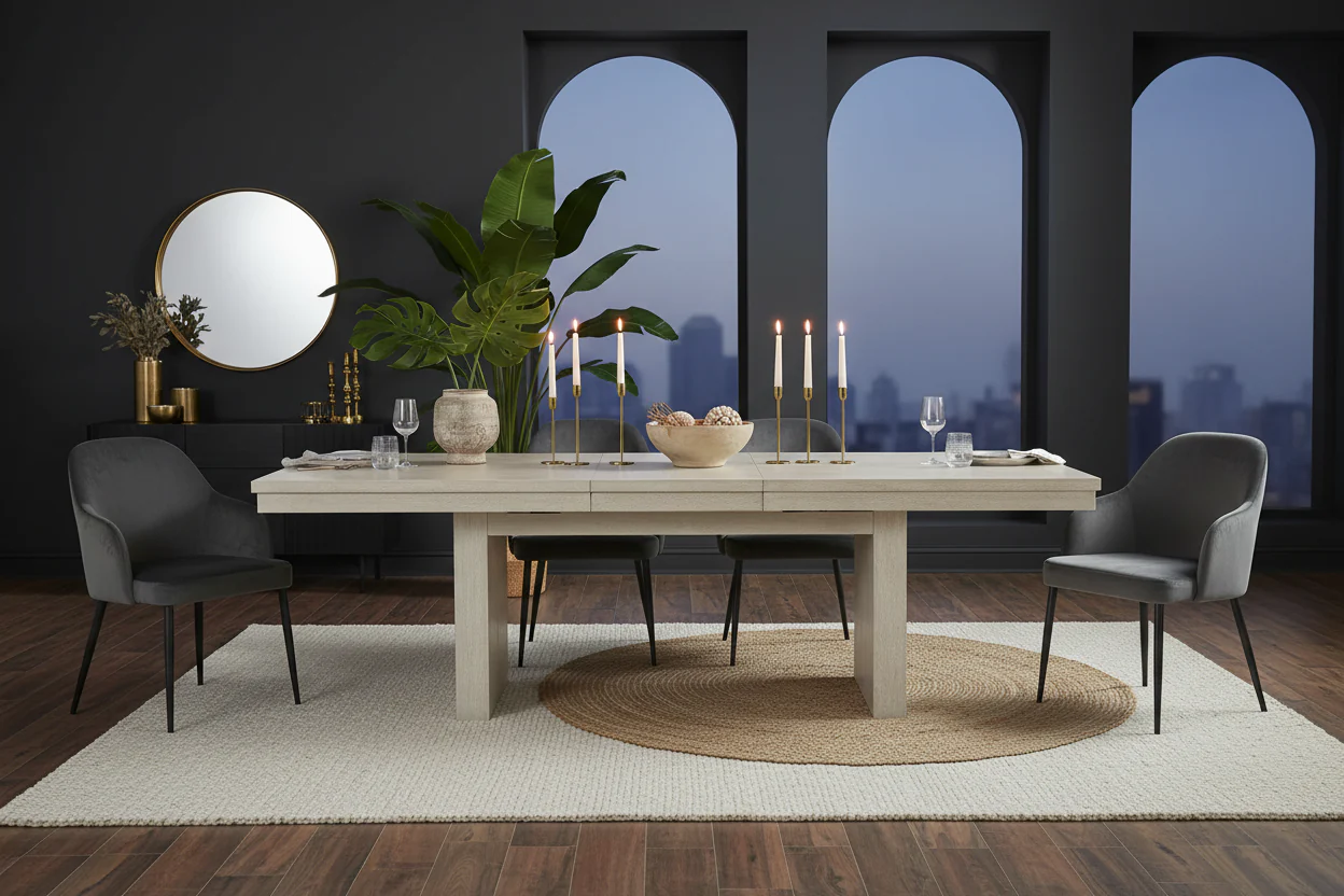 Hagerman Modern Extendable 6PC Dining Table - Image 5