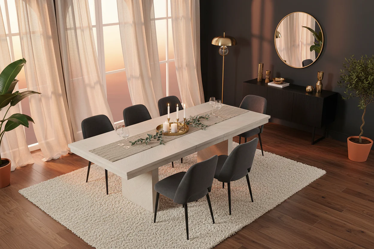 Hagerman Modern Extendable 6PC Dining Table - Image 7