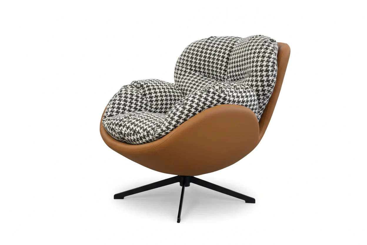 Houndstooth Haven Swivel Accent Chair - Image 14
