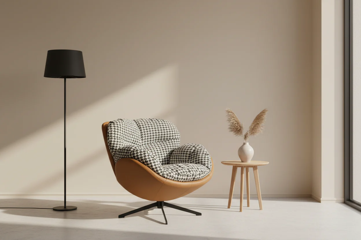 Houndstooth Haven Swivel Accent Chair - Image 16