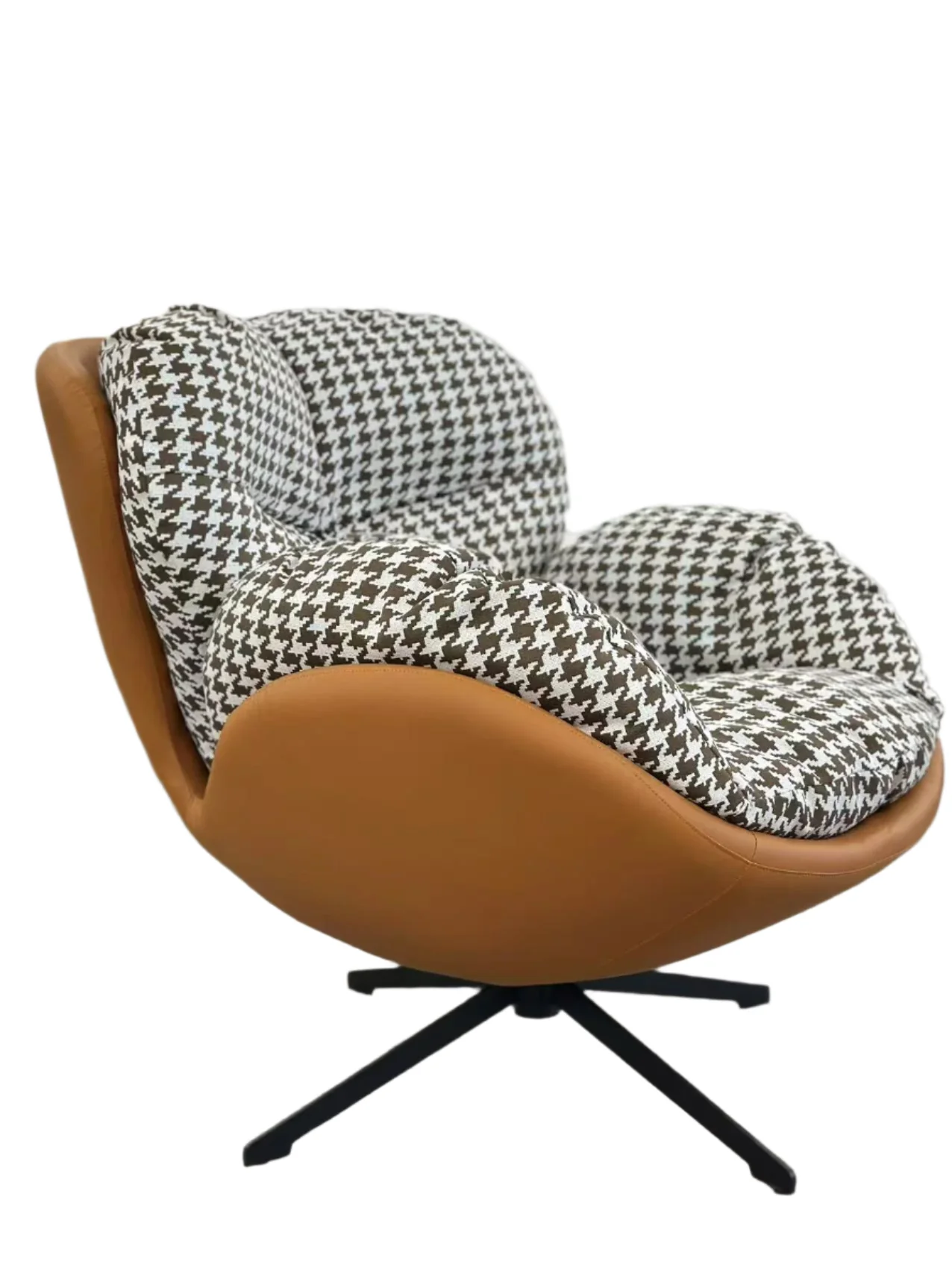 Houndstooth Haven Swivel Accent Chair - Image 3