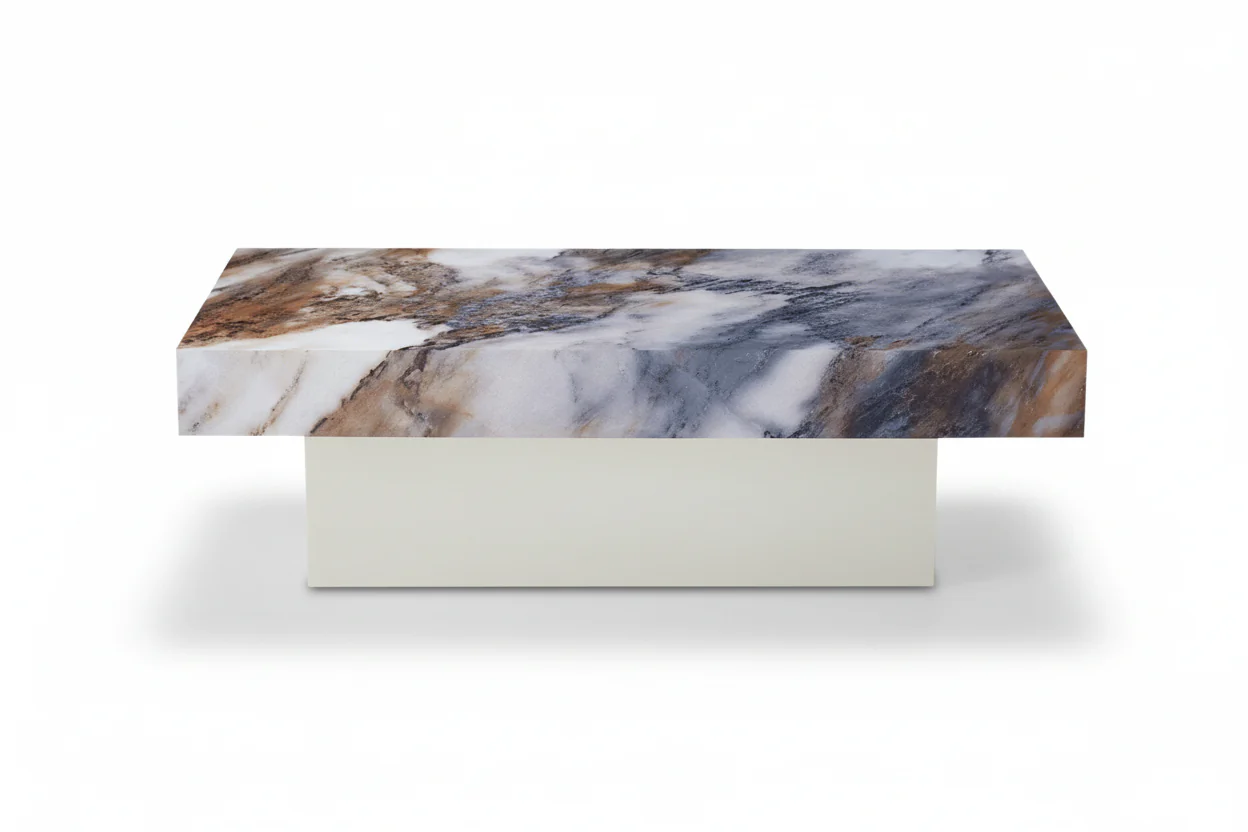 Ivory Sintered Stone Rectangle Coffee Table