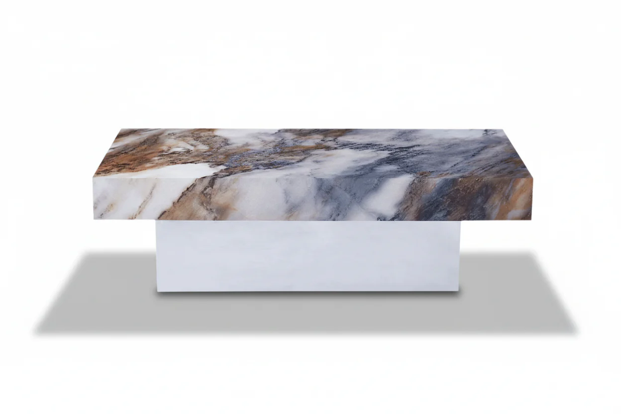 Ivory Sintered Stone Rectangle Coffee Table - Image 11