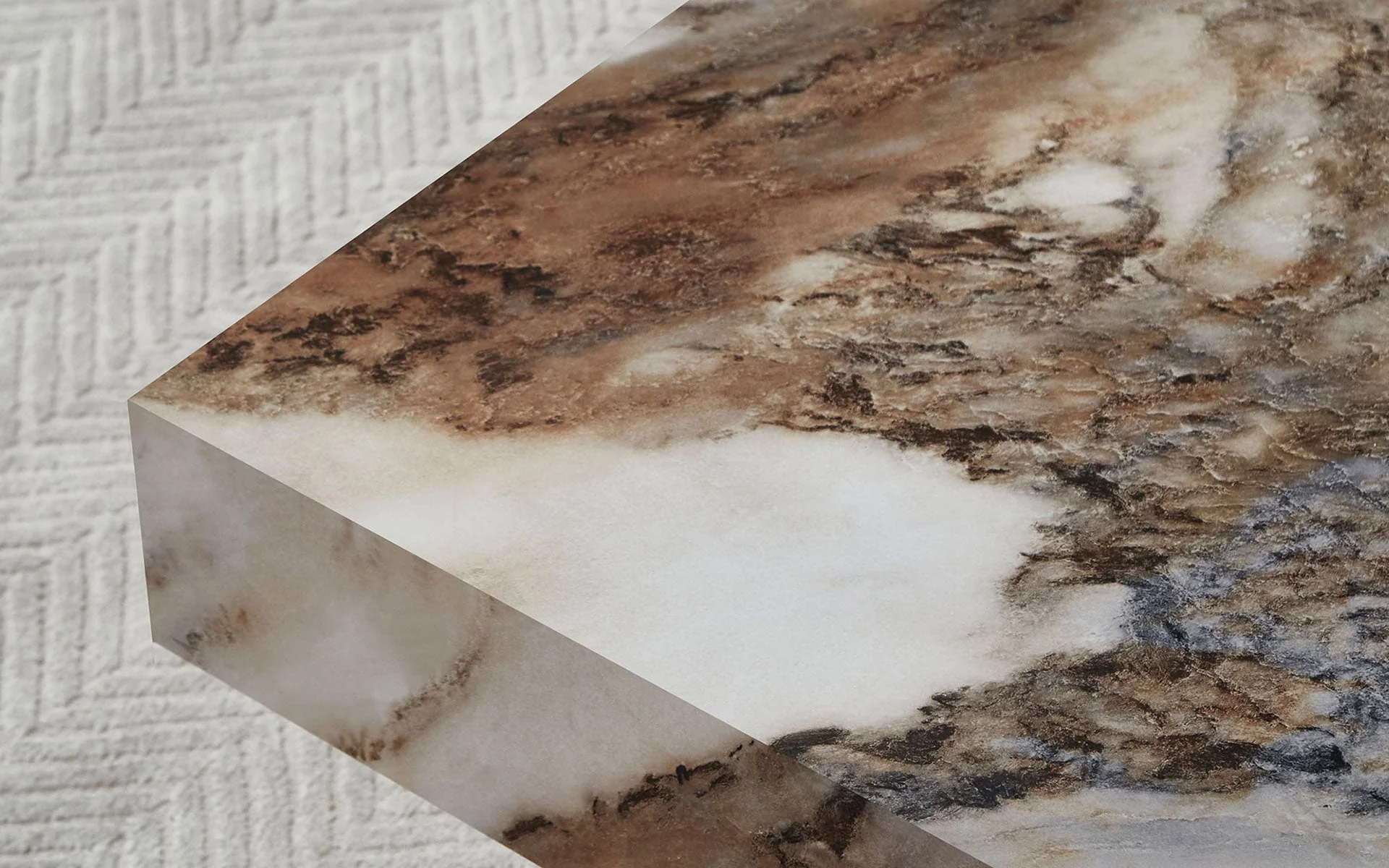 Ivory Sintered Stone Rectangle Coffee Table - Image 7