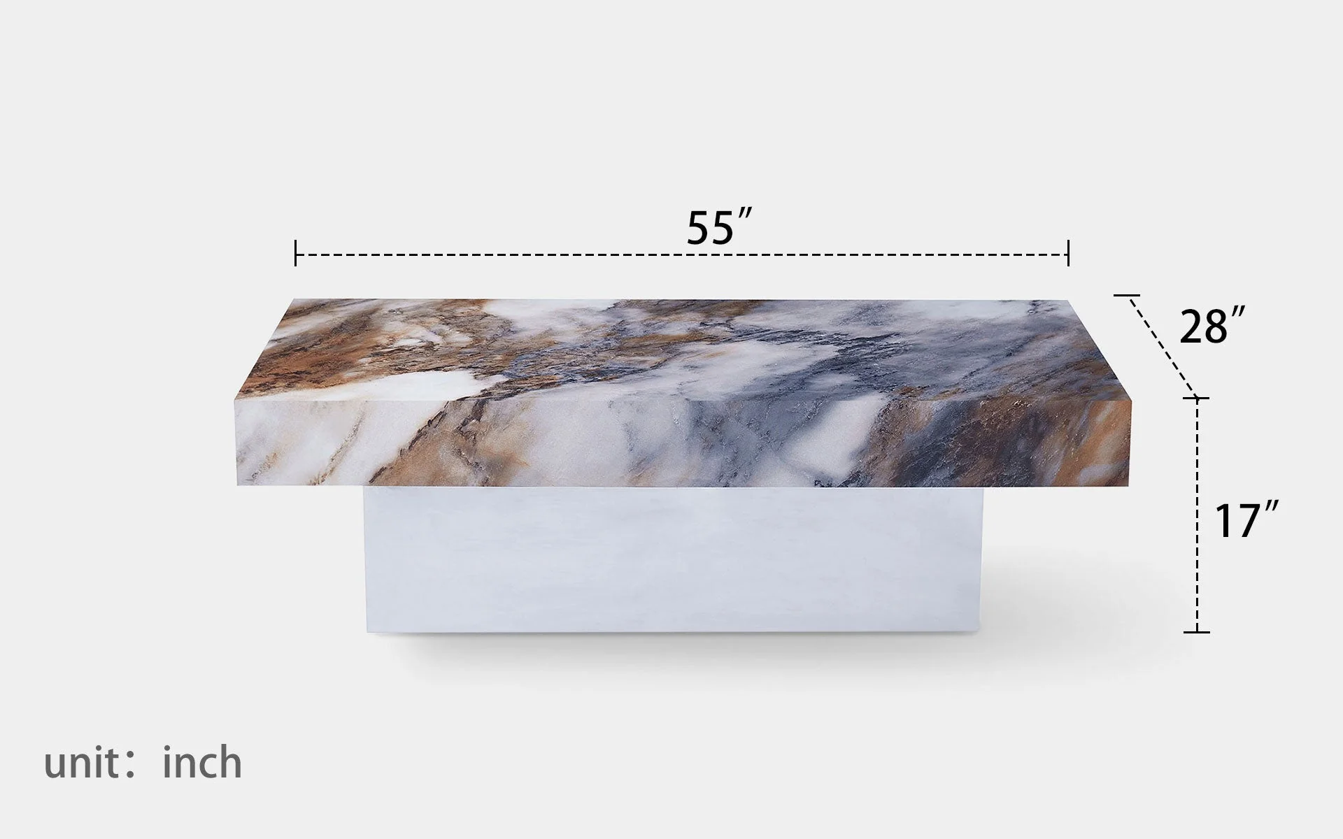Ivory Sintered Stone Rectangle Coffee Table - Image 9
