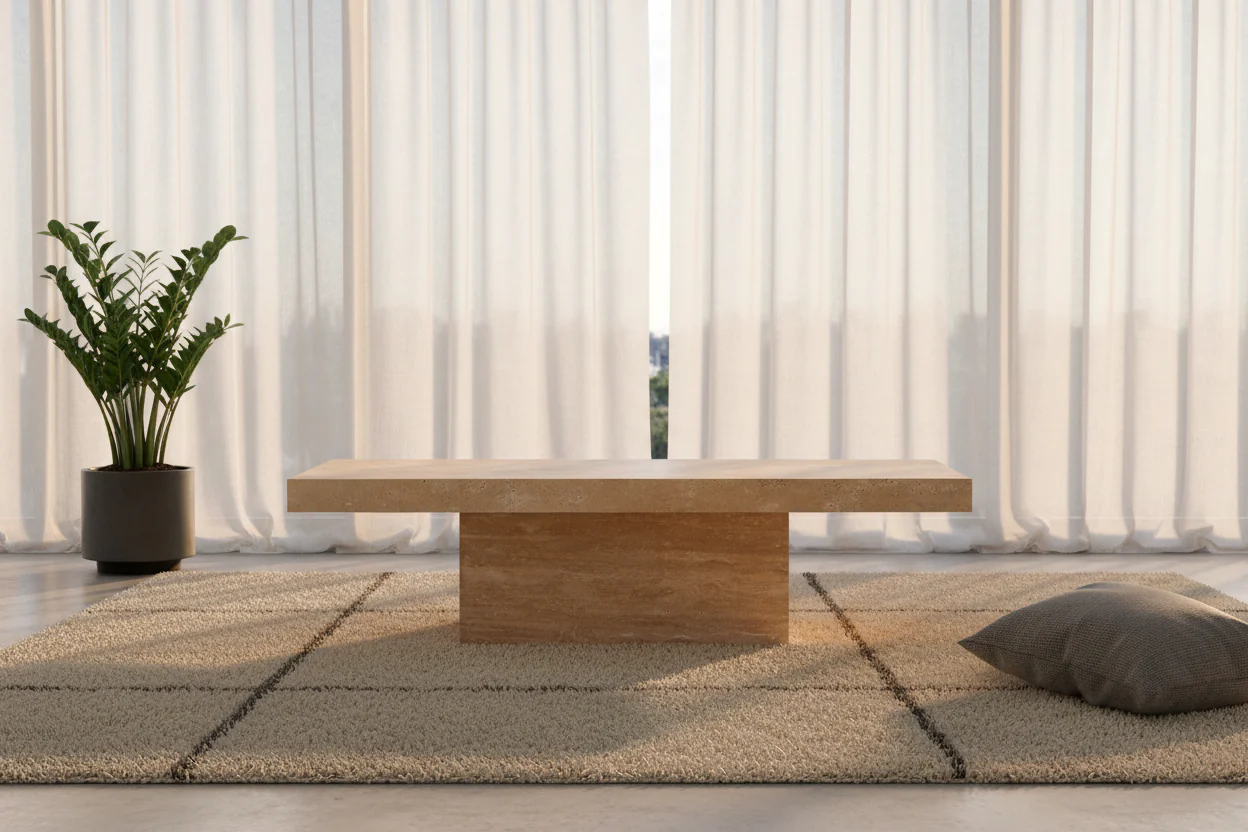 Larimar Travertine Rectangle Coffee Table - Image 5