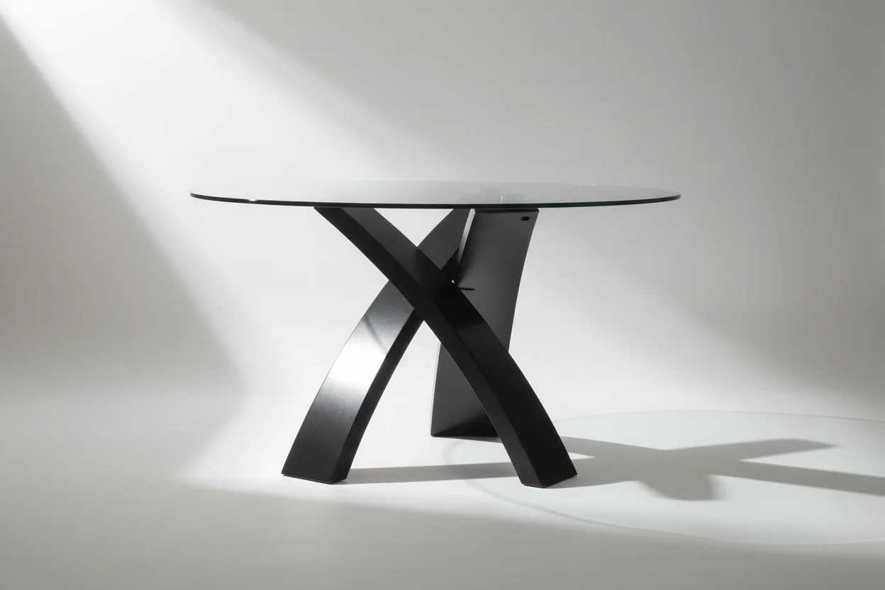 Jasmin Contemporary Glass Round Dining Table - Image 2